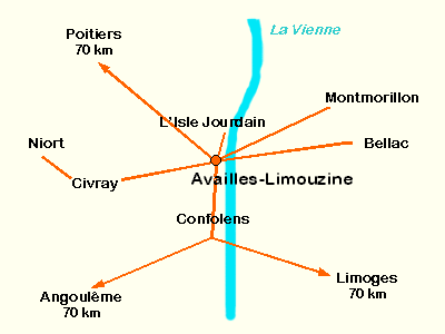 plan de situation d'Availles-Limousine